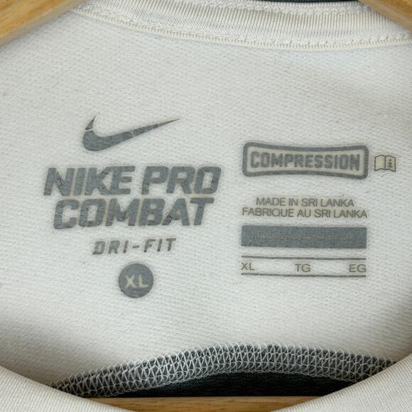 Nike Pro Combat Hyperwarm Shield Long Sleeve Compression Shirt White Size XL - Picture 6 of 12
